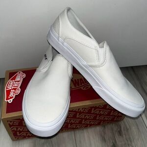 Vans ASHER Women’s Classic White Slip-On Sneakers size 6